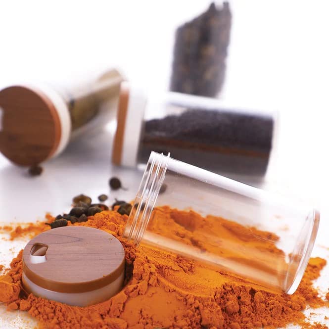 INVOSS Store Fresh Plastic Spice Jars 100ml Spice Container with Shaker Lids Masala Powder Containers Seasoning Storage Bottles for Spice Cabinet Drawer Dinnig Table Pack of 6 - Image 2