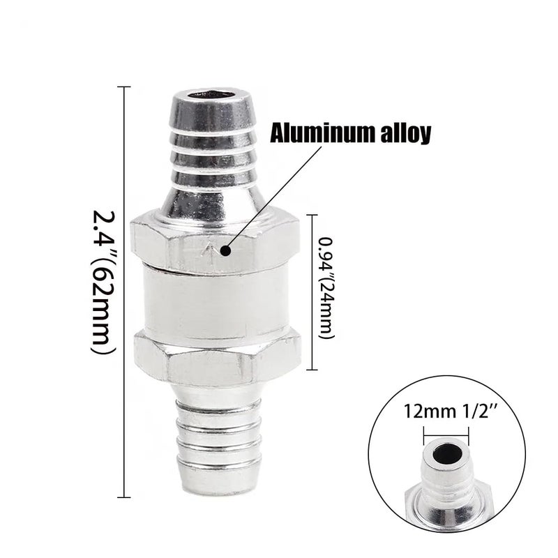 CentIoT - One-Way Non-Return Inline Check Valve - Aluminium Alloy with NBR valve - for fuel Petrol Diesel (12MM) - Image 2