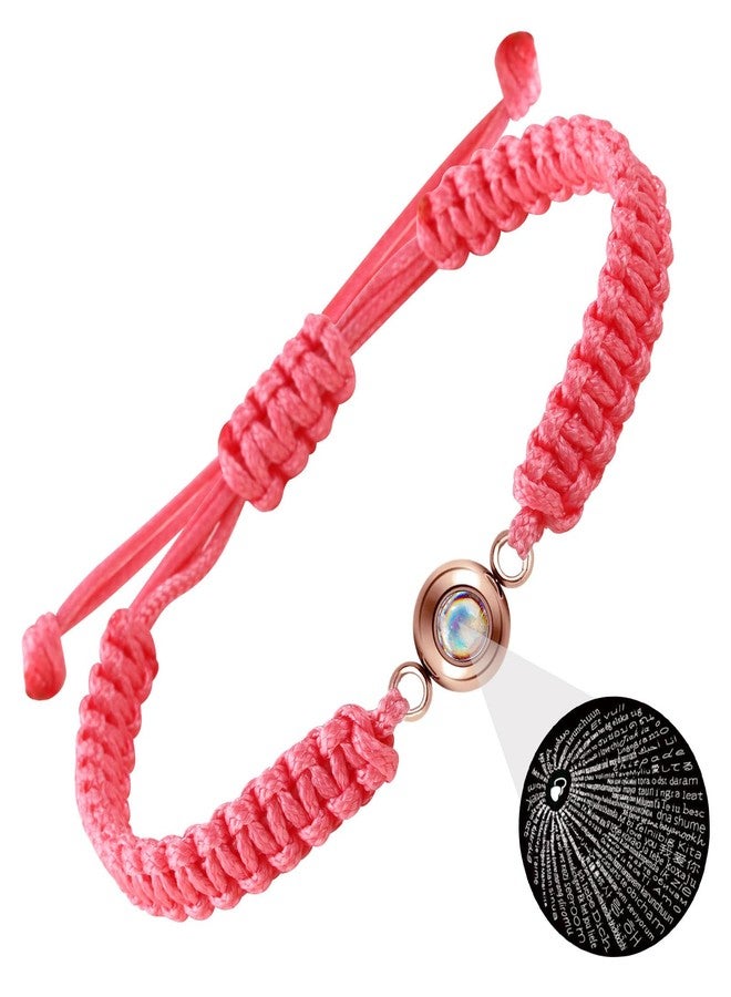 YIHOON I Love You 100 Languages Matching Couple Bracelets Adjustable Braided Rope Handmade Friendship Bracelet Inspirational Chain Charm Special Day Gifts (B3297-1) - Image 1