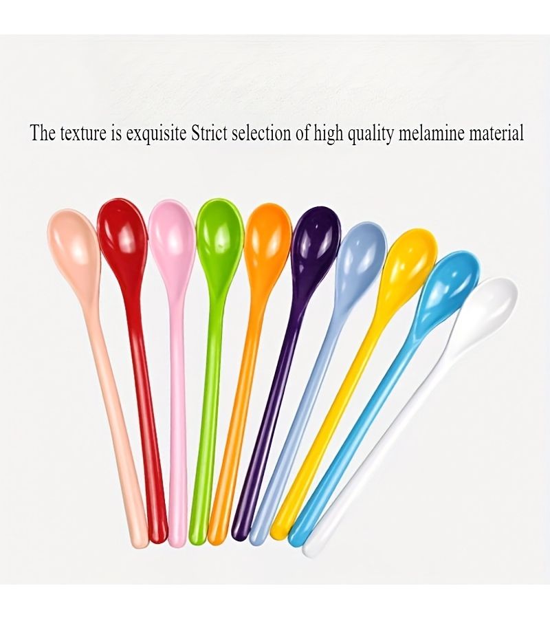 10 Pieces Colorful Long Handle Heavy Duty Plastic Coffee Stirring Spoons For Coffee Tea Soup Desserts Durable Stirring Stick Ideal For Cafes Restaurants - Image 5