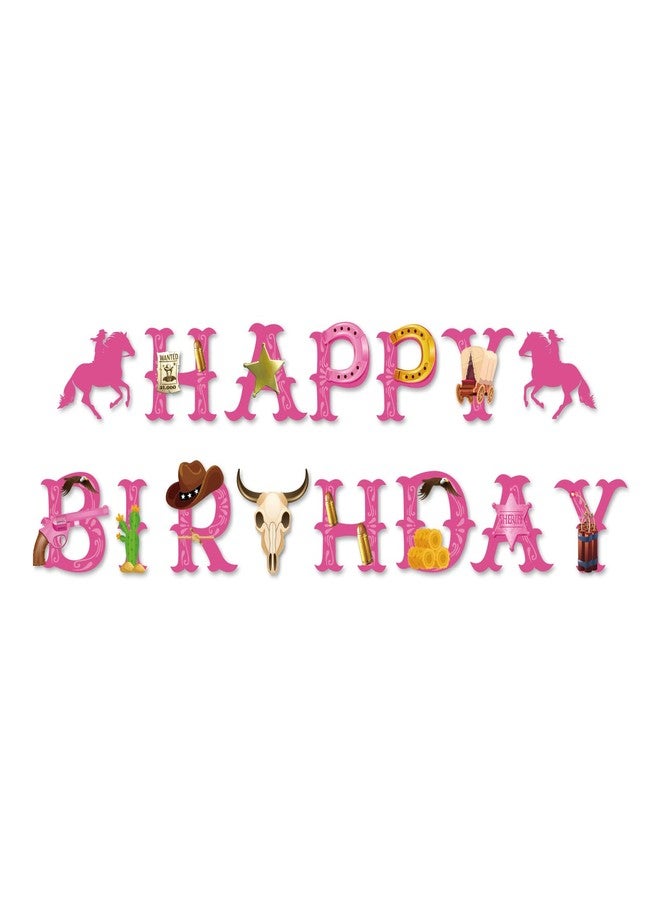 Lide Road Cowgirl Themed Party Decorations - Cowboy & Cowgirl Birthday Banner for Horse Birthday Party, Baby Shower & Western Party Supplies - Image 3