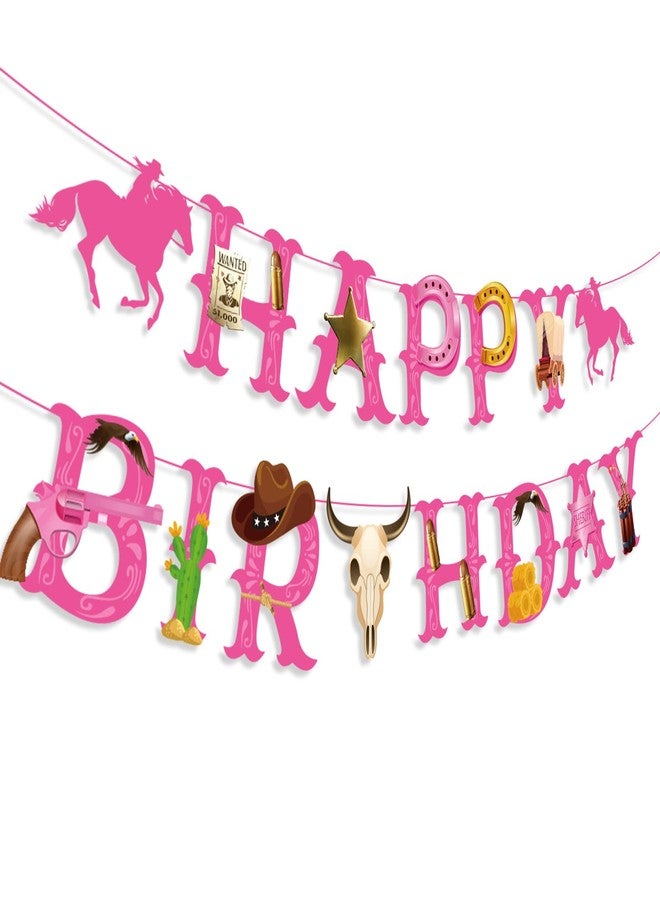 Lide Road Cowgirl Themed Party Decorations - Cowboy & Cowgirl Birthday Banner for Horse Birthday Party, Baby Shower & Western Party Supplies - Image 2