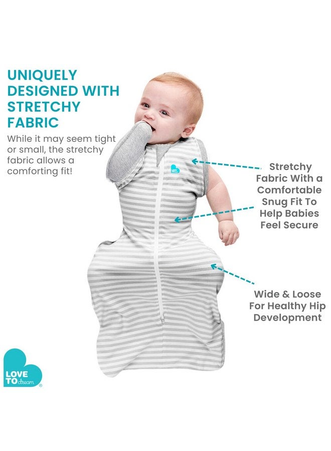 لاف تو دريم قماط Love to Dream Swaddle Up Transition Swaddle، أجنحة قابلة للفك حاصلة على براءة اختراع، تساعد الطفل بلطف على الانتقال من التقميط إلى الحرية من الذراعين عند إظهار علامات التدحرج، 1.0 TOG، 13-19 رطلاً، رمادي - Image 5