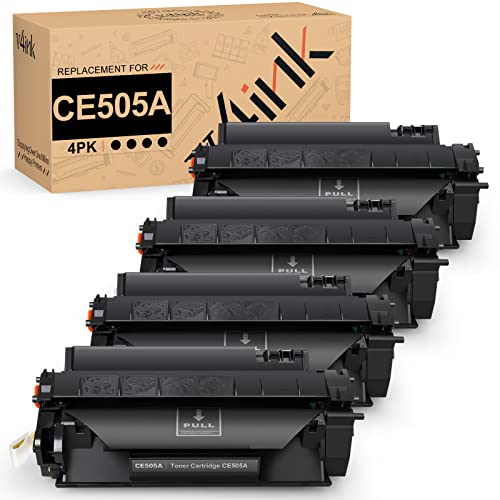 v4ink 4PK Compatible Toner Cartridge Replacement for HP 05A CE505A Toner Cartridge Black Ink for HP P2035 P2035n P2030 P2055 P2055d P2055dn Pro 400 M401n M401dne M401dw M425dn M425dw Printer - Image 1