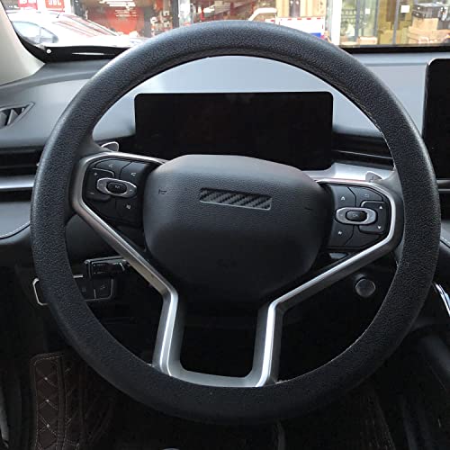 Artist Unknown SEGADEN Leather Texture Soft Silicone Car Steering Wheel Cover Universal Anti-Slip Design Protective Case SWT1200 Black - Image 1