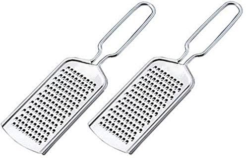 Laxmi Kitchenwere Stainless Steel Cheese Ginger Grater Carrot Vegetables and Coconut Ginger Grater Silver Pack of 2 - Image 1