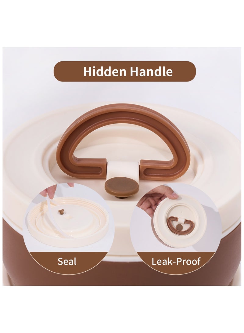 LKTOCAFT Lunch Box For Adults, Stainless Steel Insulated Lunch Box With Bag, Portable Bento Box With 3 Pcs Leak-Proof  Food Container, Microwave And Dishwasher Safe, Work And Picnic, Brown  - Image 5