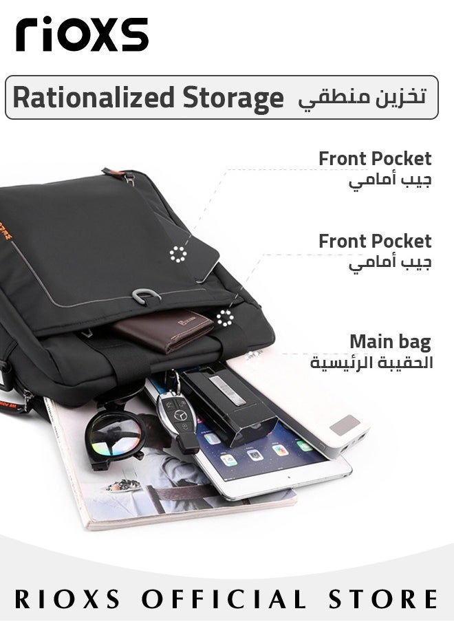 RIOXS Men's Daily Use Messenger Bag Shoulder Bag for All-Purpose Use Man Purse Carry Travel Crossbody Bags for School Work Business  - Image 3