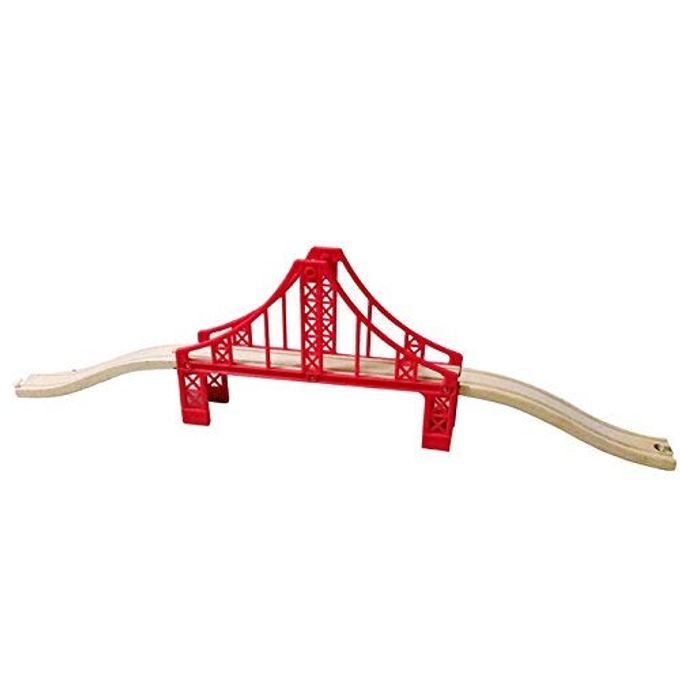 OrgMemory Wooden Train Bridges, Crossing Track Bridge, Wooden Train Track Accessories, Wood Train Tracks, Train Tracks Compatible with All Major Brands, Wood Toys for Girls & Boys - Image 3