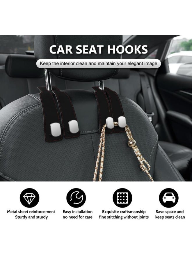 خطّافان لمساند مقاعد السيارة من الجلد الفاخر، خطافات متعددة الاستخدامات تناسب جميع أنواع السيارات (رمادي) - Image 3