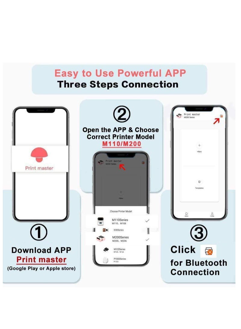 phomemo Thermal Sticker Labels 50mm×50mm(Inch 1.97"×1.97") - 150/Roll, Compatible with M110/M120/M150/M200/M220/M221 Printer,Label for Small Business, Home, Office (Black on White) - Image 5