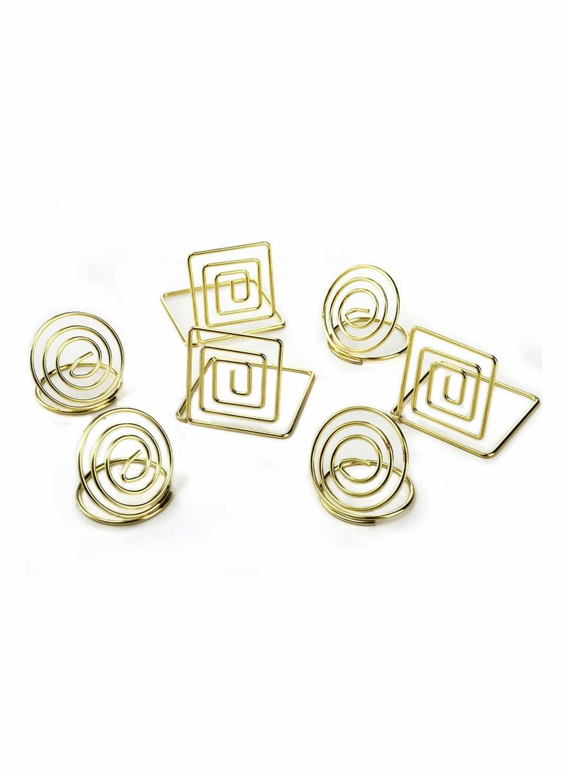 SYOSI - 40 Pack Place Card Holders, Small Table Card Holder, Cute Table Number Holder, Name Card Memo Note Holder, Wire Picture Photo Clip Stands, Great for Weddings, Dinner Parties, Buffets, Gold - Image 1