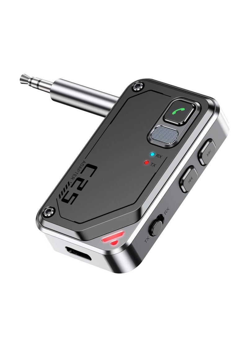 Zikra Bluetooth Transmitter Receiver, Bluetooth AUX Adapter for Car, Bluetooth Transmitter for TV/Airplane/Headphones, Bluetooth Receiver for Home Stereo Car Adapter, AUX to Bluetooth 5.3 Adapter - Image 1