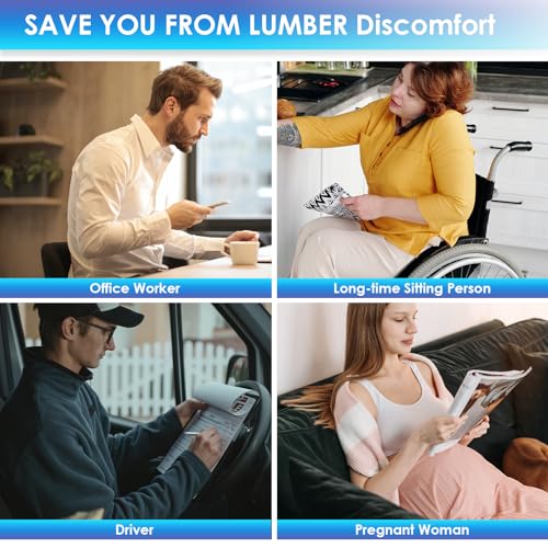 LOVEHOME Lumbar Pillow for Chair and Car, Back Support for Office, Memory Foam Cushion with Mesh Cover - Black - Image 5