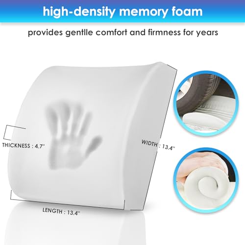 LOVEHOME Lumbar Pillow for Chair and Car, Back Support for Office, Memory Foam Cushion with Mesh Cover - Black - Image 4