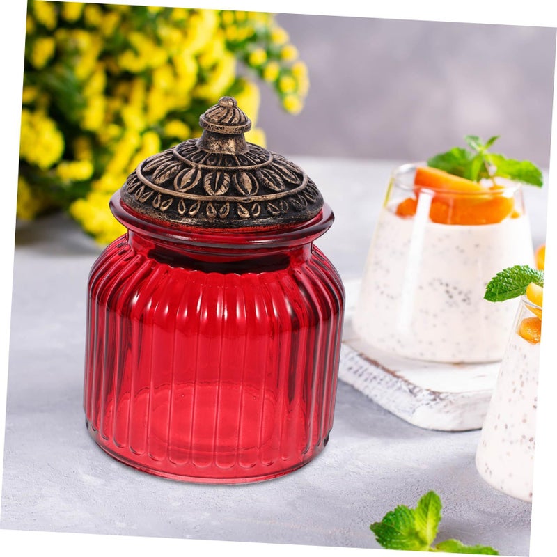 Garneck Mini Glass Sealed Storage Canister With Resin Lid Airtight Food Container For Tea - Image 4