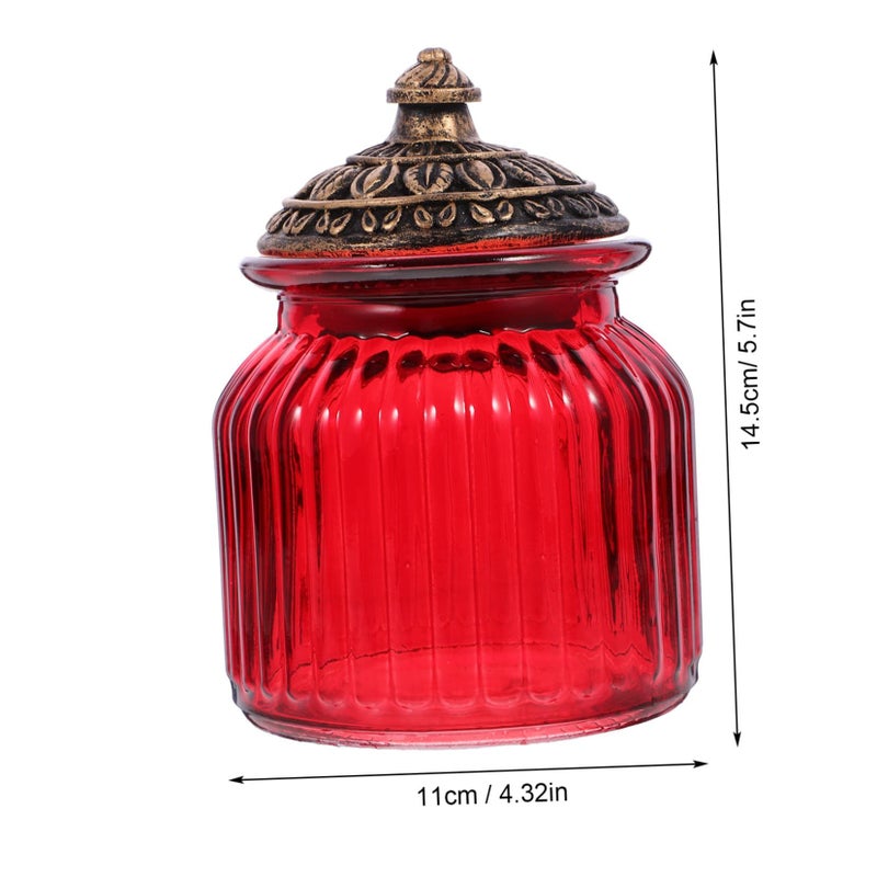 Garneck Mini Glass Sealed Storage Canister With Resin Lid Airtight Food Container For Tea - Image 3