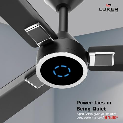 LUKER JVLuker USA Alpha Galaxy 1320mm BLDC Ceiling Fan with Remote, BEE 5 Star Rated Energy saving Fan Ceiling, High Air Delivery with LED Indicators, Matt Black Chrome Black, 3 Years Warranty - Image 4