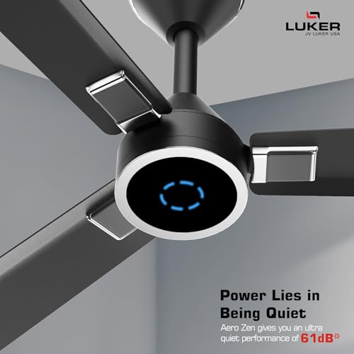LUKER JVLuker USA Alpha Galaxy 1320mm BLDC Ceiling Fan with Remote, BEE 5 Star Rated Energy saving Fan Ceiling, High Air Delivery with LED Indicators, Matt Black Chrome Black, 3 Years Warranty - Image 3
