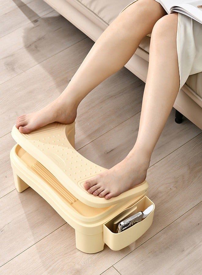 DUNISO Office Foot Rest for Under Desk, Adjustable Height Footstool, Foot Stool with Massage Texture, Non-Slip Toilet Stool, Ergonomic Foot Rest for Pressure Relief, Comfortable Foot Stool for Home, Office, School - Image 1