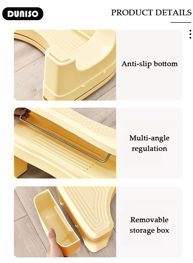 DUNISO Office Foot Rest for Under Desk, Adjustable Height Footstool, Foot Stool with Massage Texture, Non-Slip Toilet Stool, Ergonomic Foot Rest for Pressure Relief, Comfortable Foot Stool for Home, Office, School - Image 3