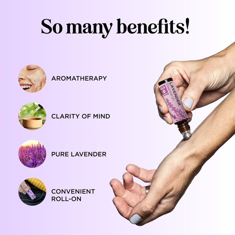 Maple Holistics زيت اللافندر العطري رول أون - زيت أروماثيرابي مهدئ للصداع والنوم والاسترخاء - زيت نوم طبيعي مخفف مسبقًا للاسترخاء الليلي مع زيت اللافندر العطري للبشرة 2-Pack - Image 3