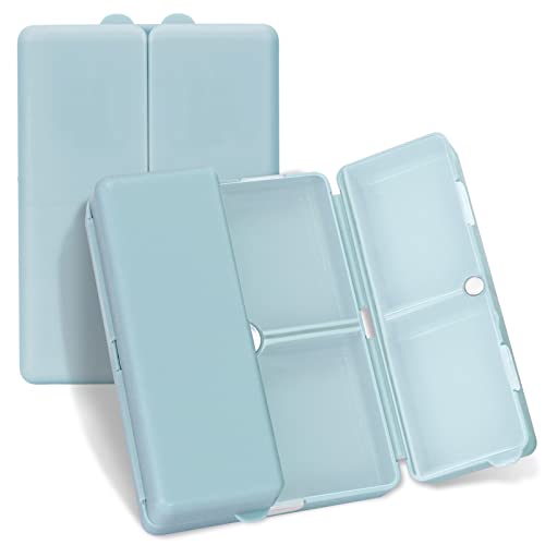 FYY Daily Pill Organizer,7 Compartments Portable Travel Pill Case/Box for Purse Pocket to Hold Vitamins,Cod Liver Oil,Supplements and Medication-SkyBlue, [Folding Design] - Image 1