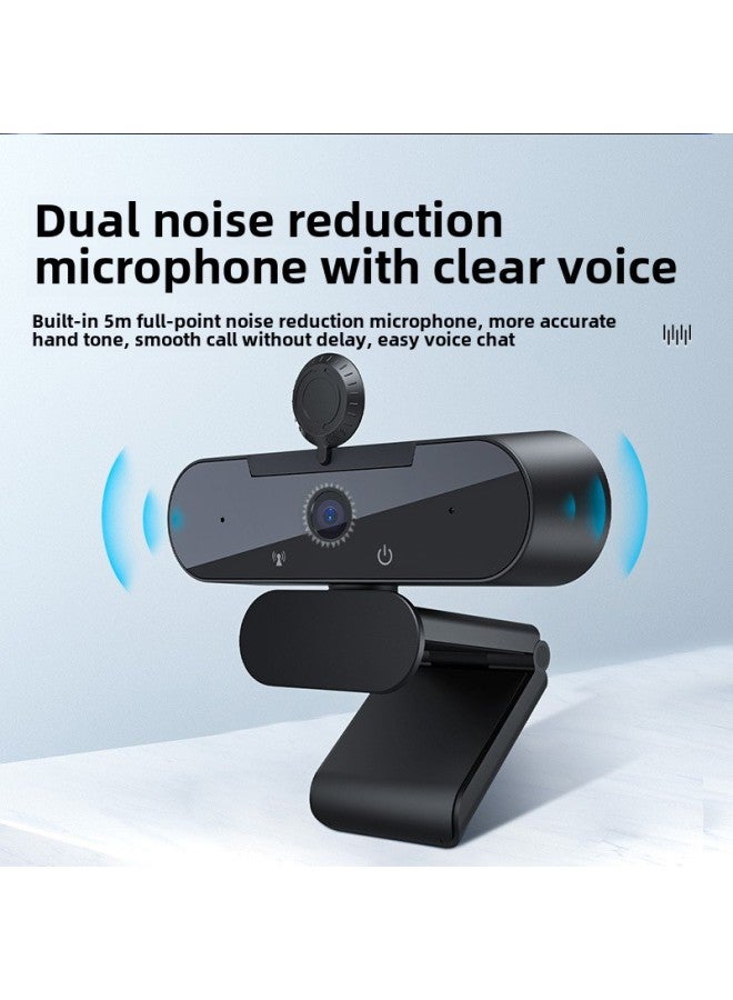 USB Webcast Conference Camera 4K HD External Desktop Laptop Auto Focus Driver-Free-Color:HD Ink Black 1080p 【built-in Microphone】】 - Image 1