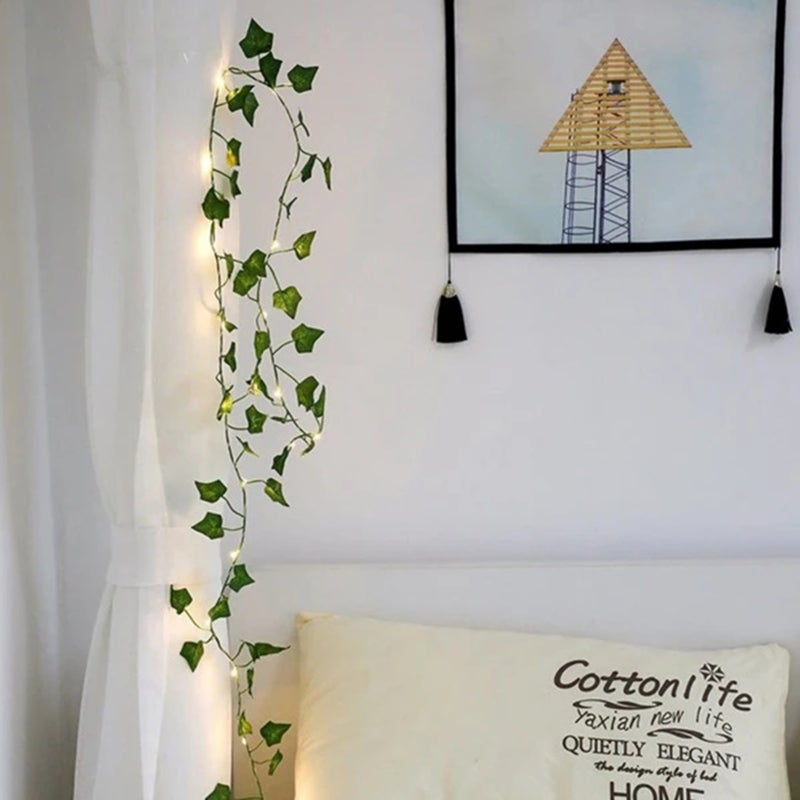 String Light 2.2m 25 Lamp Beads Constant Bright - Artificial Leaves Lifelike Design for Bedroom Dorm Holiday Party Indoor Decor Photo Prop - Image 2