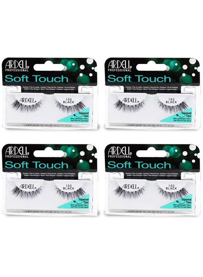 False Eyelashes Soft Touch 150 Black (4 Pack)
