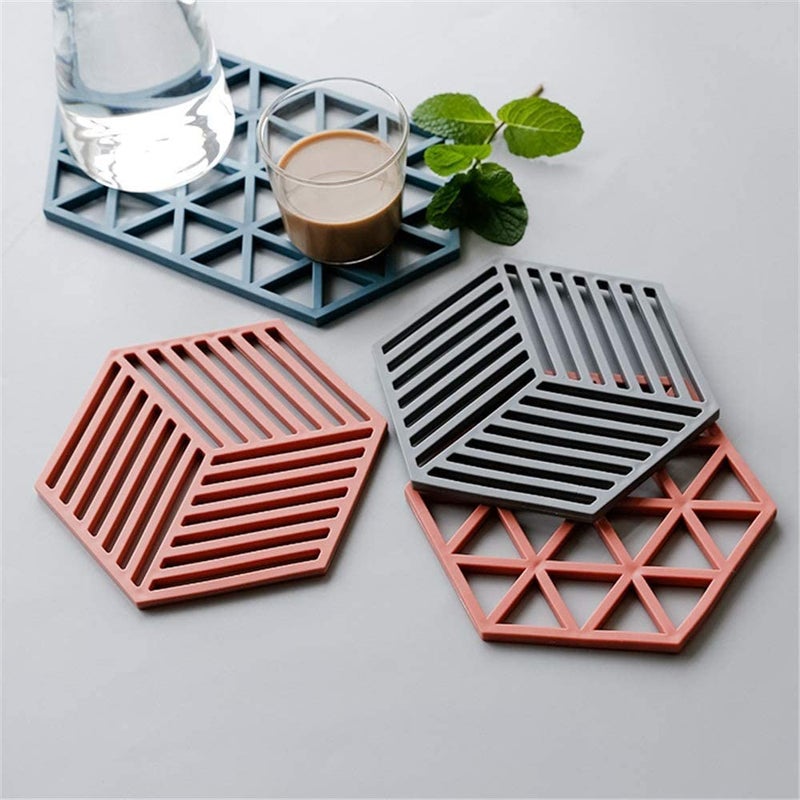 gratixell gratixell Silicone Table Mats Heat Resistant Hot Pans Non-Slip Pot Holders Placemat for Bowl Dishes Kitchen Cooking Dining - Image 2