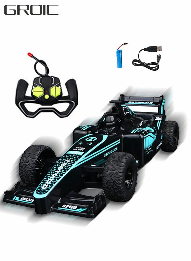 GROIC F1 Remote Control Car, Electric RC Car, Rechargeable Remote Control Stunt Car Toys, Children's Simulation Electric Racing Four-wheel Drive Racing  - Image 1