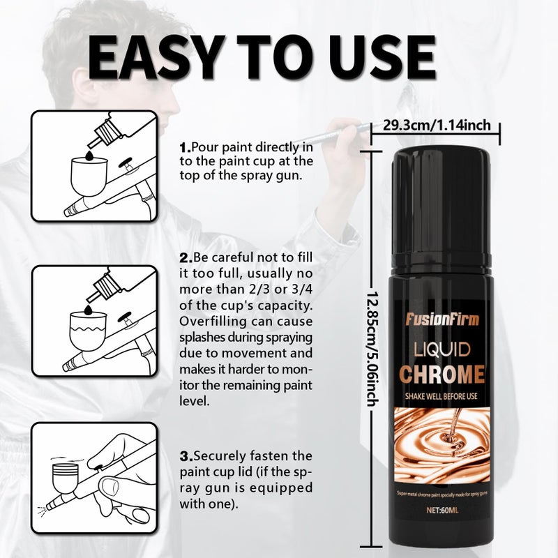 FusionFirm Liquid Leaf Paint - Alcohol-Based Airbrush Paint - High Gloss Finish Copper 2 Fl Oz - Image 3