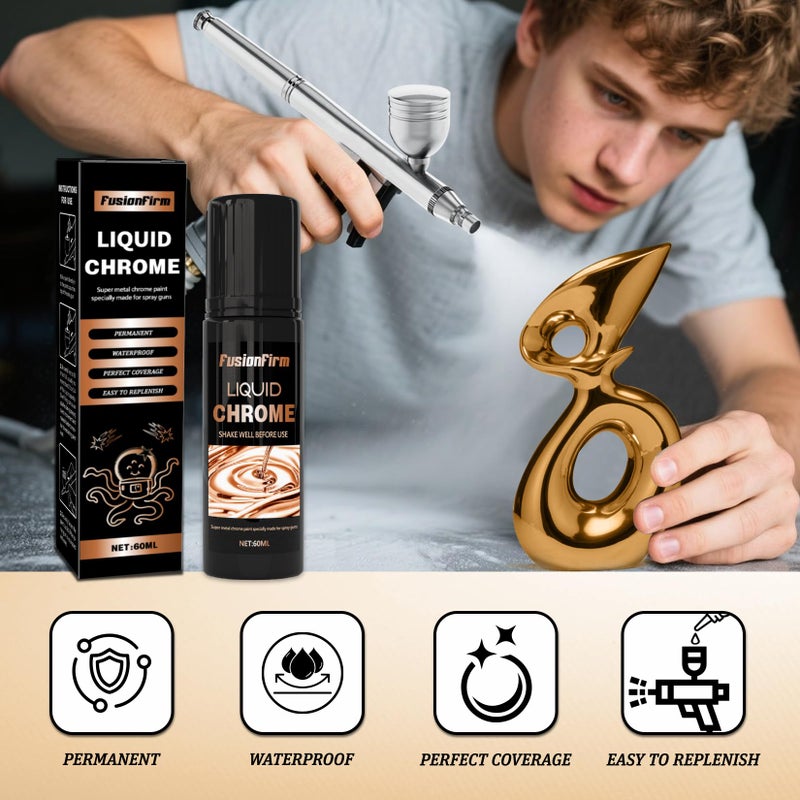 FusionFirm Liquid Leaf Paint - Alcohol-Based Airbrush Paint - High Gloss Finish Copper 2 Fl Oz - Image 2