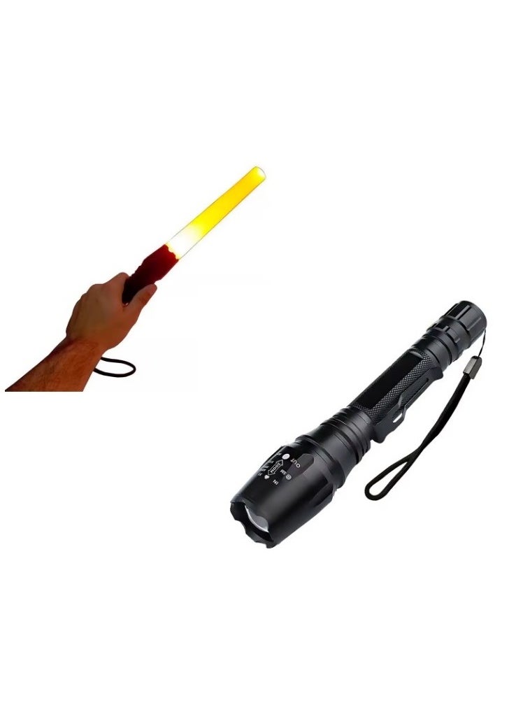 Generic Flash Light with Rechargeable Battery and Flag  - Image 1