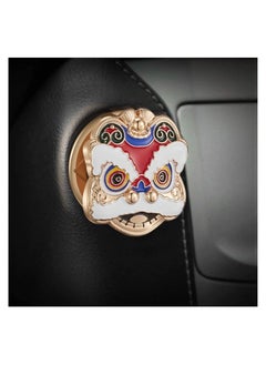 Car Push Start Button Cover Lion Dance Switch Trim Universal Engine Start Stop Button Decoration Protector Ring Champagne Gold