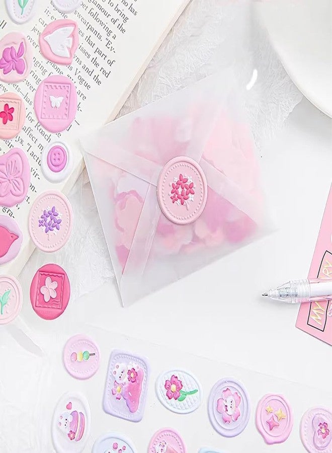 DEOXY عبوة من 6 ملصقات شمعية مزخرفة، غراء دريم دروب، ملصق كريستالي، برونزي، شفاف، ثلاثي الأبعاد، لتزيين الهواتف المحمولة - Image 2