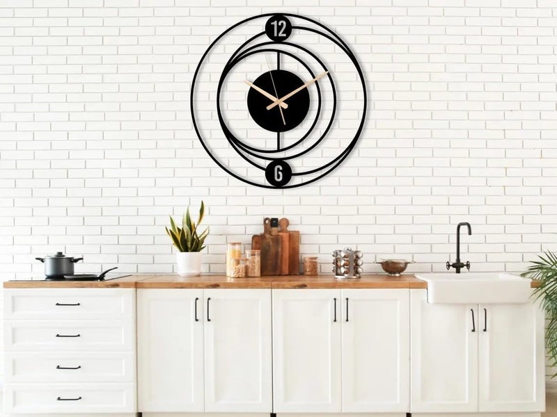 AVVIC MART Wall Clock Stylish Metal Analog Wall Clock for Living Room, Bedroom, Office, Kitchen, Home and Hall | Antique Fancy Big Size Modern Wall Watch (Black(DA-189), 60 CM) - Image 5