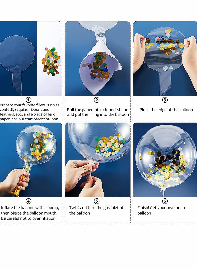 KASTWAVE 30 Pieces Of Transparent Bobo Balloons, Bubble Balloons Are Suitable For Birthday Parties, Houses Wedding Anniversary, Indoor And Outdoor (25.4 Cm) - Image 5