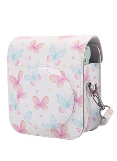 Generic Protective Case Compatible with Fujifilm Instax Mini 12 Instant Film Camera with Accessory Pocket and Adjustable Strap Pink Butterfly  - Image 1