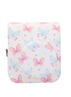 Generic Protective Case Compatible with Fujifilm Instax Mini 12 Instant Film Camera with Accessory Pocket and Adjustable Strap Pink Butterfly  - Image 2