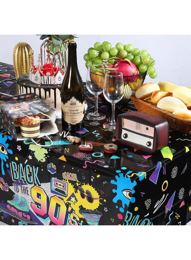 Tegeme 3 Pcs 90S Plastic Party Table Cover Back To The 90'S Tablecloth 90S Birthday Party Decoration The 90'S Hip Hop Party Supplies Throwback Birthday Party Decor For Room Kitchen 54 X 108 Inch - Image 5