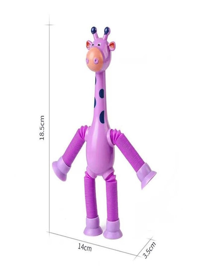MANVI Giraffe Suction Pop Tube Toy, Robot, Boy, X-mas & Giraffe Telescopic Suction Cup Toy for Boys & Girls, Shape & Shape Changing Giraffe Suction Pop Tube for Kids (Girrafe Pack of 2) - Image 3