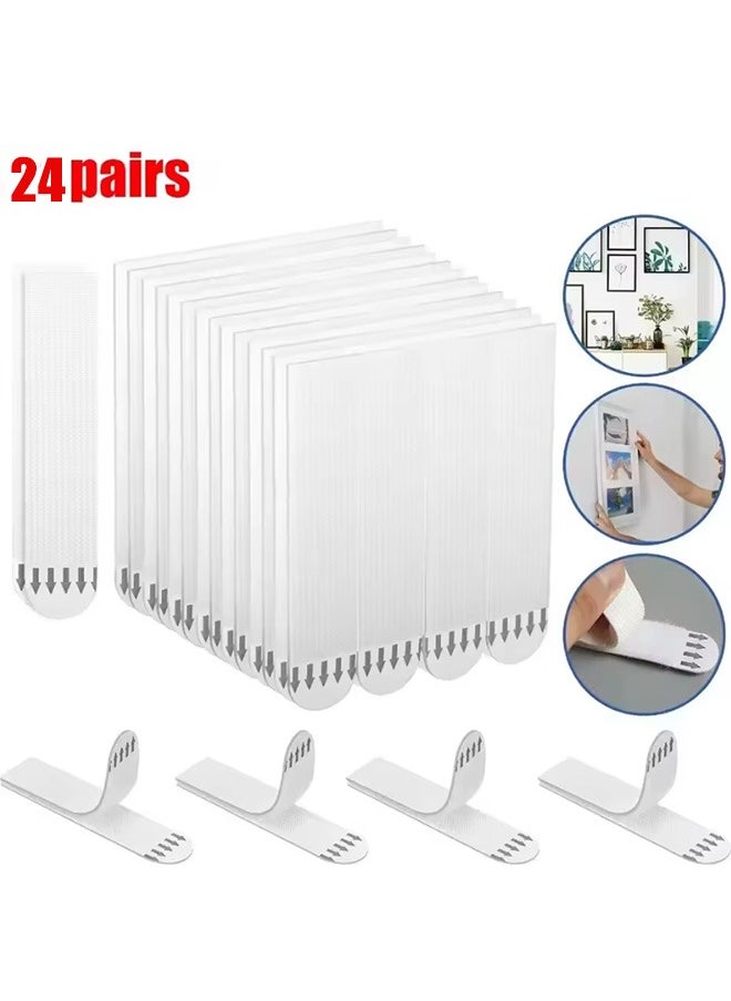 Generic Heavy Duty Picture Hanging Strips, 24 Pairs (48 Strips), No Nails Damage-Free Wall Hangers, Self-Adhesive Hooks for Posters, Frames, Mirrors, and Decorations  - Image 1