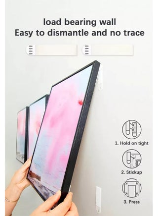 36 Pairs (72 Strips) Picture Hanging Strips Heavy Duty, Hook and Loop Adhesive Tape Removable & Damage Free, Double Side No Nail Photo Frame Stickers for Wall Decorations on Wall (16 x 36 Pairs (72 Strips) Picture Hanging Strips Heavy Duty, Hook and Loop Adhesive Tape Removable & Damage Free, Double Side No Nail Photo Frame Stickers for Wall Decorations on Wall (16 x