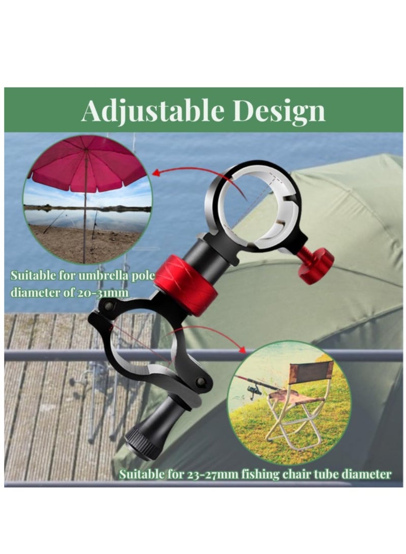 Zikra Fishing Chair Umbrella Holder, Aluminum Fishing Umbrella Bracket, Adjustable Fishing Chair Clamp Bracket Chair Umbrella Holder Clamp Universal Umbrella Mount Clip for Fishing Rod Chair Parasol - Image 5