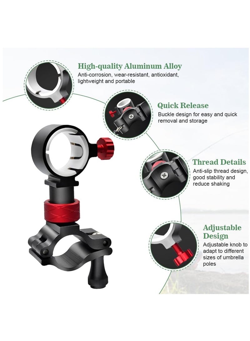 Zikra Fishing Chair Umbrella Holder, Aluminum Fishing Umbrella Bracket, Adjustable Fishing Chair Clamp Bracket Chair Umbrella Holder Clamp Universal Umbrella Mount Clip for Fishing Rod Chair Parasol - Image 2