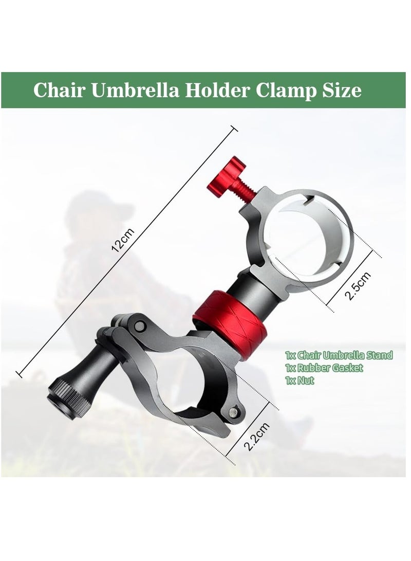 Zikra Fishing Chair Umbrella Holder, Aluminum Fishing Umbrella Bracket, Adjustable Fishing Chair Clamp Bracket Chair Umbrella Holder Clamp Universal Umbrella Mount Clip for Fishing Rod Chair Parasol - Image 3