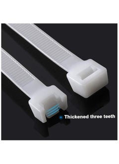 Duravel Duravel Nylon Zip Ties - Self Locking cable ties - Pack of 100 - Heavy Duty cable tie - High Weight Capacity-Nylon Cable Wire Ties for Indoor and Outdoor (WHITE, 30 CM LONG)  - Image 2