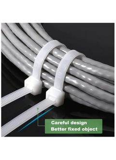 Duravel Duravel Nylon Zip Ties - Self Locking cable ties - Pack of 100 - Heavy Duty cable tie - High Weight Capacity-Nylon Cable Wire Ties for Indoor and Outdoor (WHITE, 30 CM LONG)  - Image 3